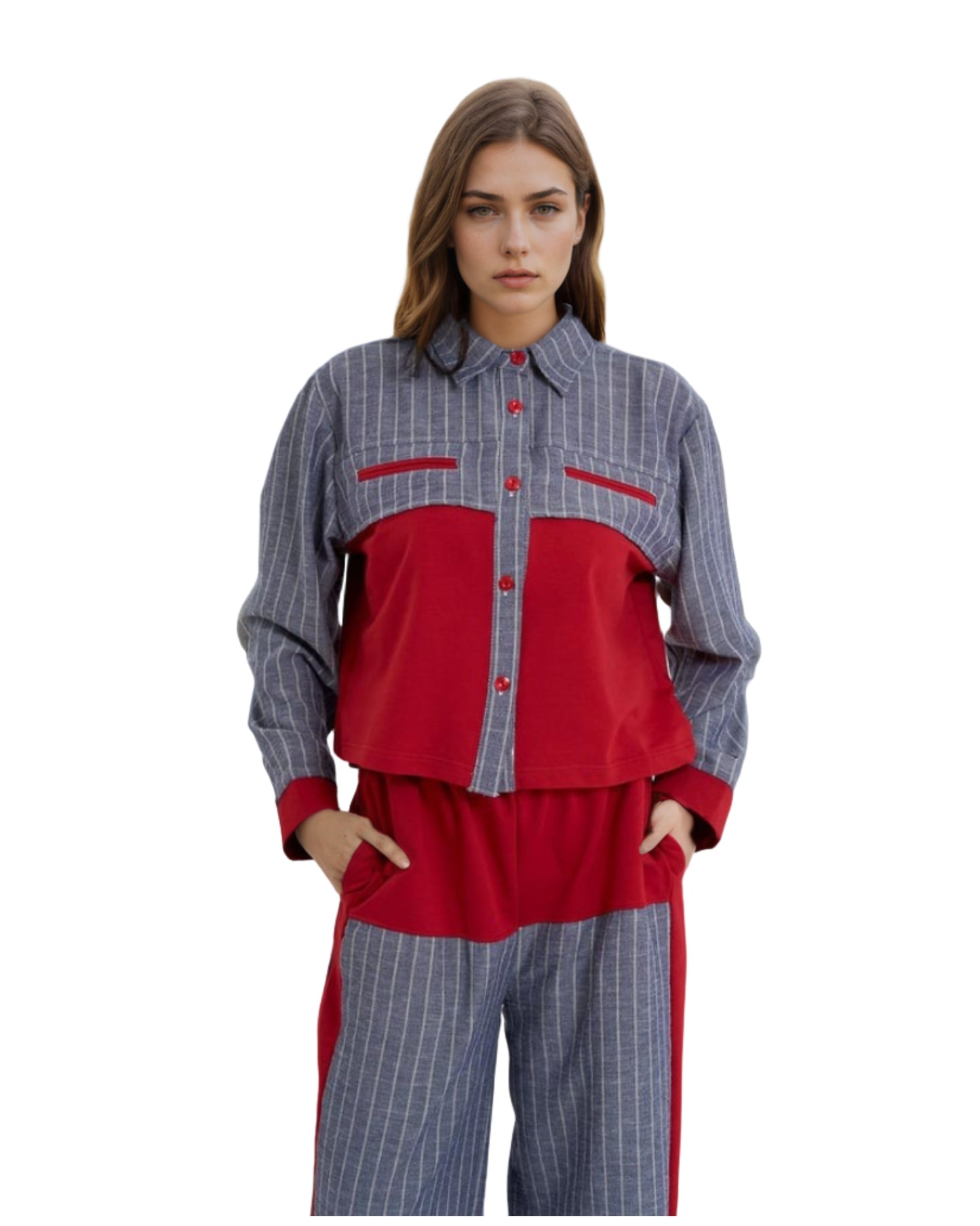 Ensemble Rayé Bicolore Élégant