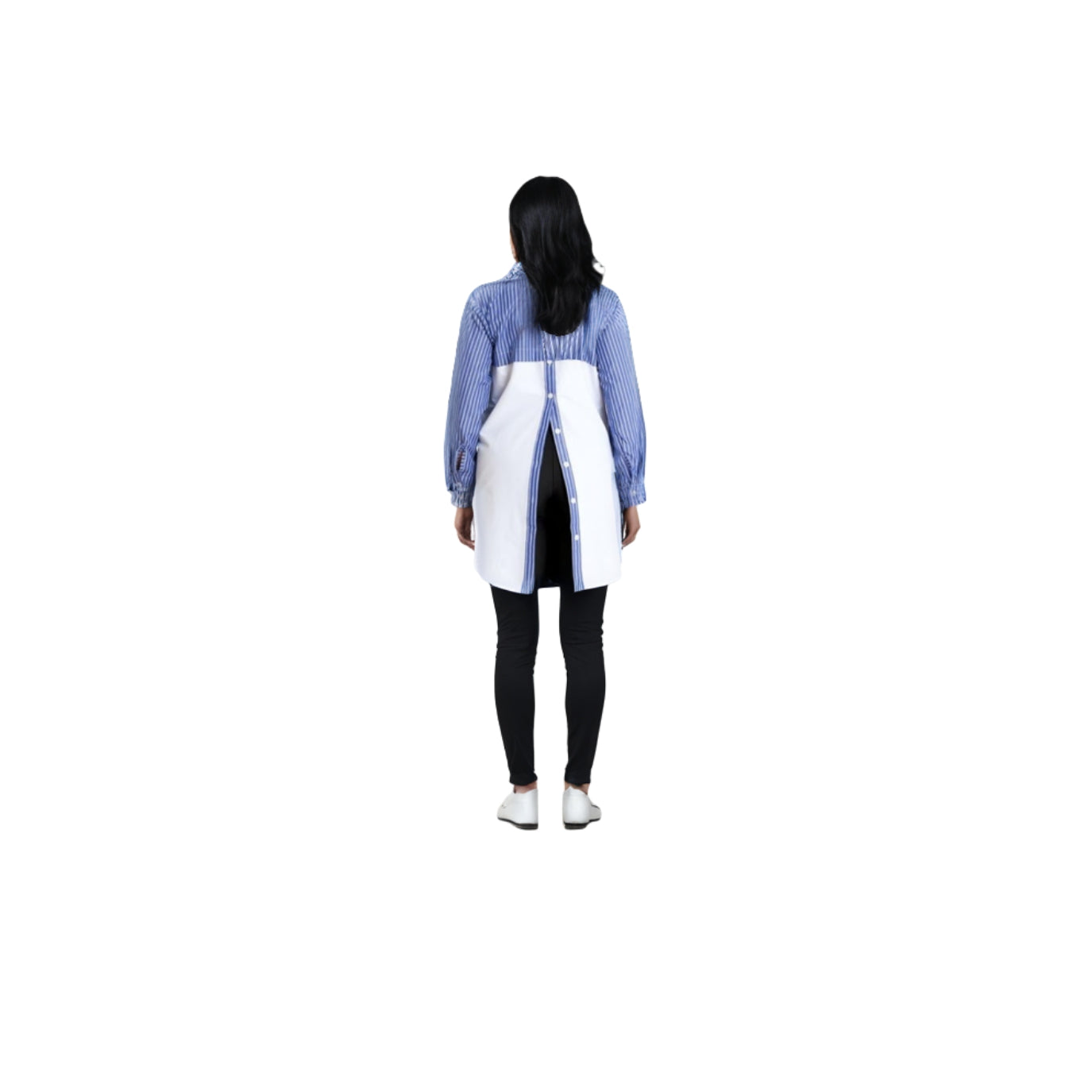 Chemise rayée ornée | Bleu