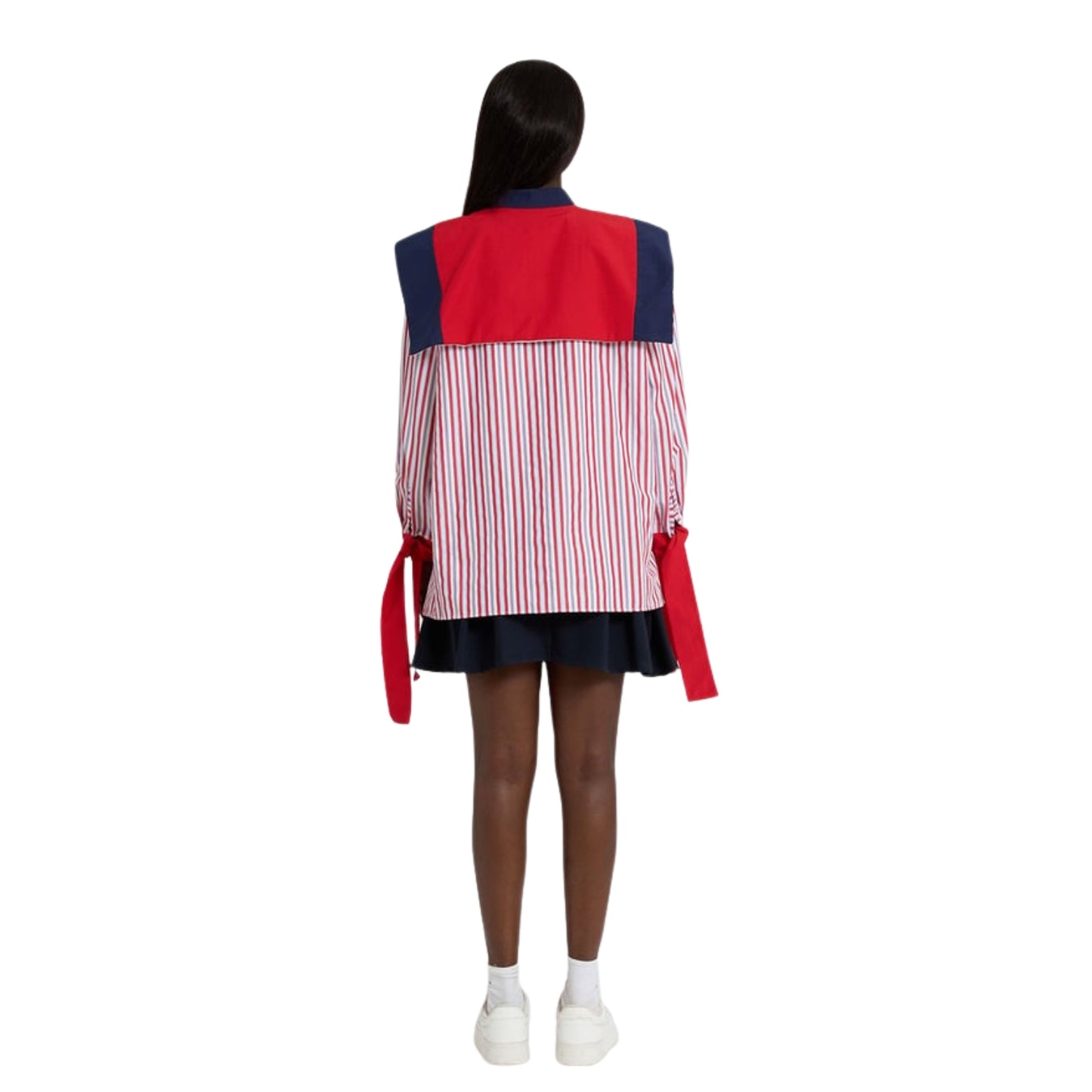 Chemise à rayures avec col marin | Rouge