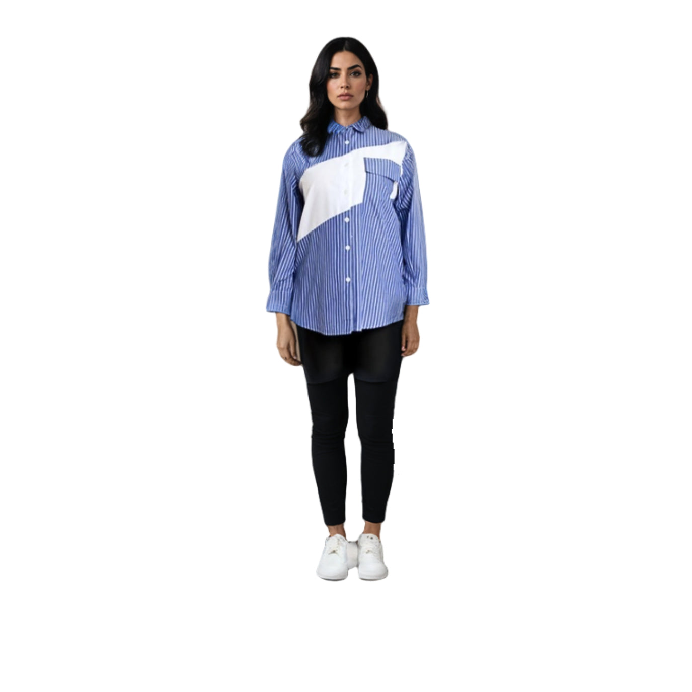 Chemise rayée ornée | Bleu