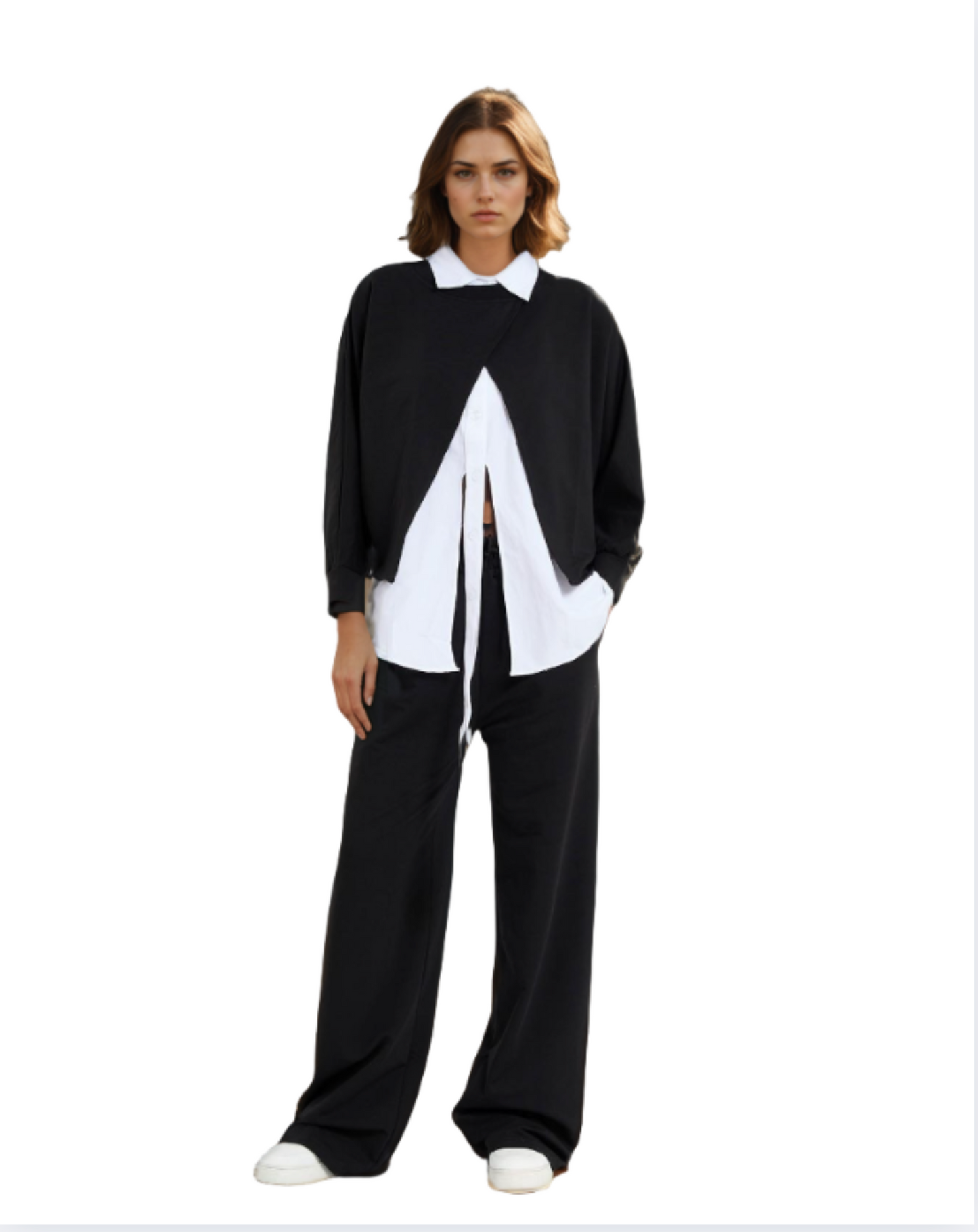 Ensemble Chic Minimaliste Noir et Blanc